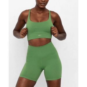 SET Active Green Sports Bra and Shorts